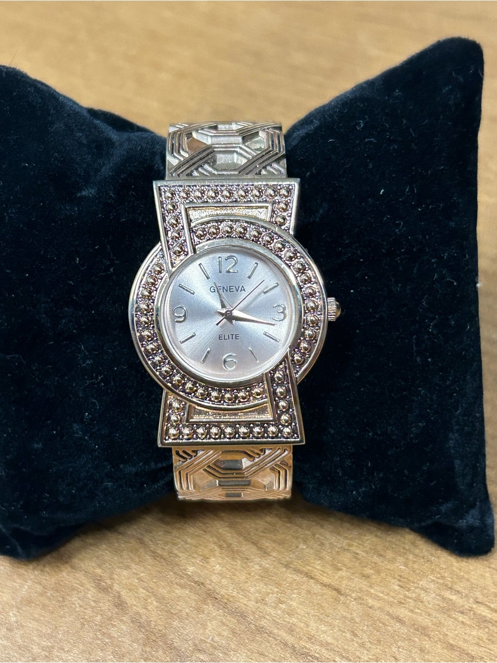 Geneva Silver-Tone Crystal Accent Women's Bracelet Watch